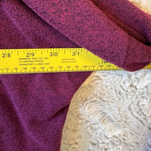 Chelsea & Theodore Sweater Top 1X Womens Marled Cowl Neck Knit Purple - Picture 8 of 9